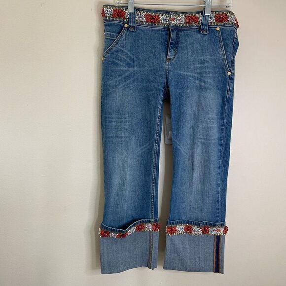 Allen B| Capri| Jeans| Jewelry Trimmed| Vintage| Mint Condition - Picture 8 of 9